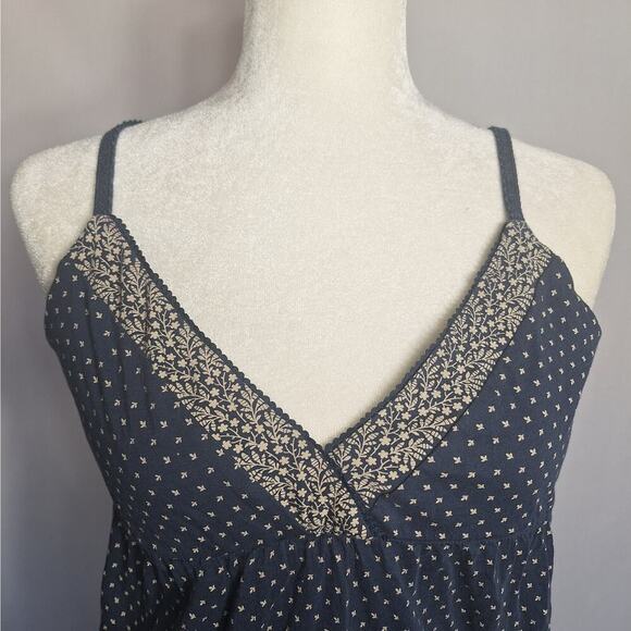 True Religion Womens Babydoll Tank Spaghetti Strap Coquette Hippie Navy Small P - Picture 3 of 13